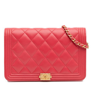 Pre-Loved Chanel Quilted Caviar Boy Wallet on Chain